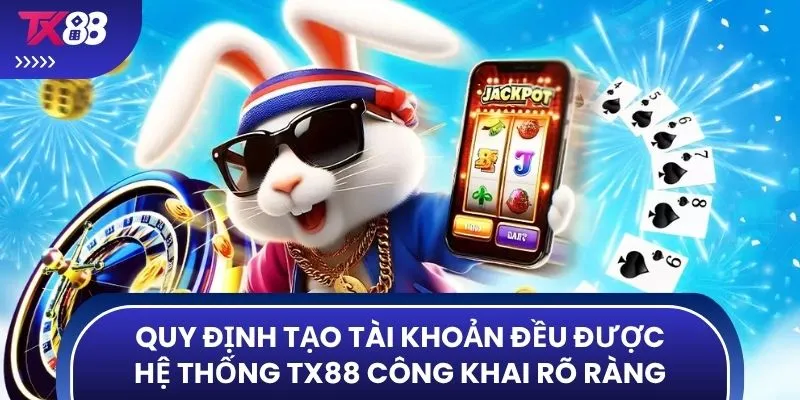 Quy định tạo tài khoản đều được hệ thống TX88 công khai rõ ràng